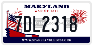 7DL2318  license plate in MD