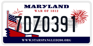 7DZ0391 license plate in Maryland