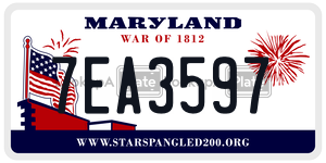 7EA3597 license plate in Maryland