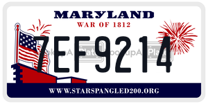 7EF9214 license plate in Maryland