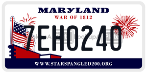 7EH0240 license plate in Maryland