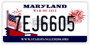 7EJ6605 license plate in Maryland