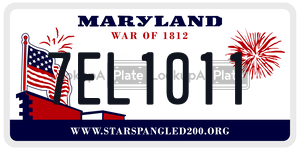 7EL1011 license plate in Maryland
