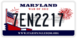 7EN2217  license plate in MD