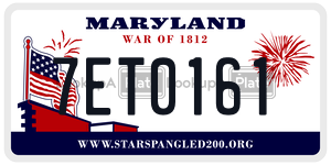 7ET0161 license plate in Maryland