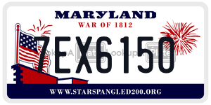 7EX6150 license plate in Maryland