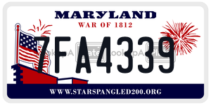7FA4339 license plate in Maryland
