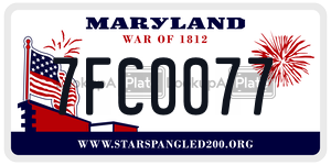 7FC0077 license plate in Maryland