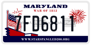 7FD6811 license plate in Maryland