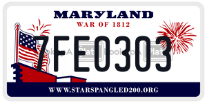 7FE0303 license plate in Maryland