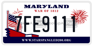7FE9111  license plate in MD