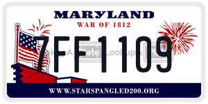 7FF1109 license plate in Maryland