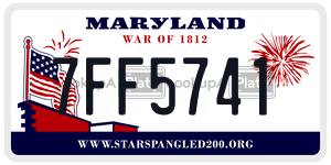 7FF5741 license plate in Maryland