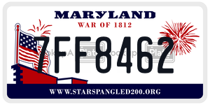 7FF8462 license plate in Maryland