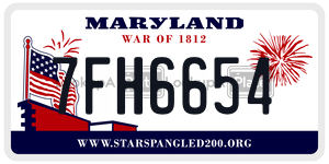 7FH6654  license plate in MD