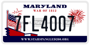 7FL4007  license plate in MD