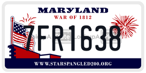 7FR1638 license plate in Maryland