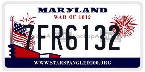 7FR6132  license plate in MD