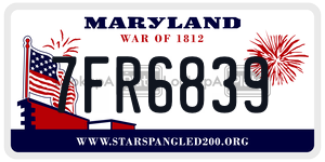 7FR6839 license plate in Maryland