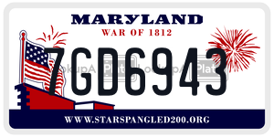 7GD6943 license plate in Maryland