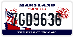 7GD9636 license plate in Maryland