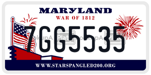 7GG5535  license plate in MD