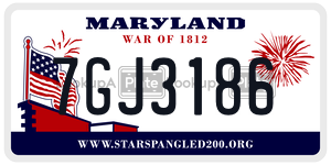 7GJ3186 license plate in Maryland