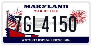 7GL4150 license plate in Maryland