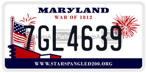 7GL4639  license plate in MD