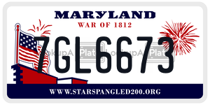 7GL6673 license plate in Maryland