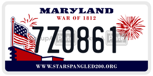 7Z0861  license plate in MD
