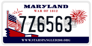 7Z6563 license plate in Maryland