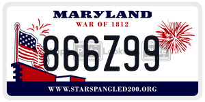 866Z99 license plate in Maryland