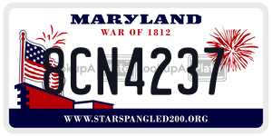 8CN4237 license plate in Maryland