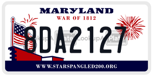 8DA2127 license plate in Maryland