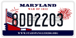 8DD2203  license plate in MD