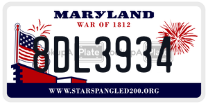 8DL3934 license plate in Maryland