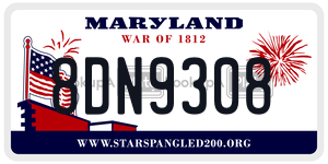 8DN9308 license plate in Maryland