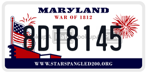 8DT8145 license plate in Maryland