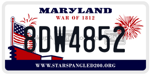 8DW4852 license plate in Maryland