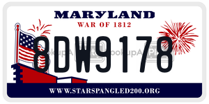 8DW9178 license plate in Maryland