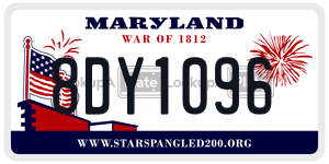 8DY1096 license plate in Maryland