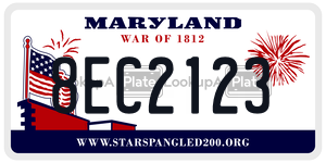 8EC2123 license plate in Maryland