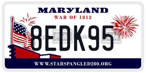 8EDK95 license plate in Maryland
