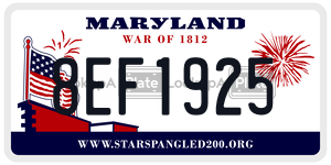 8EF1925 license plate in Maryland
