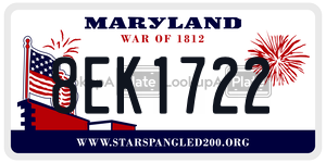 8EK1722 license plate in Maryland