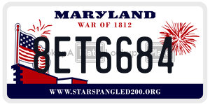 8ET6684 license plate in Maryland