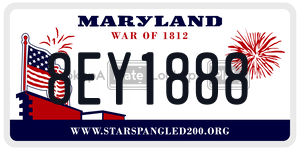 8EY1888 license plate in Maryland