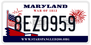 8EZ0959 license plate in Maryland