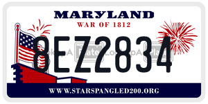8EZ2834 license plate in Maryland